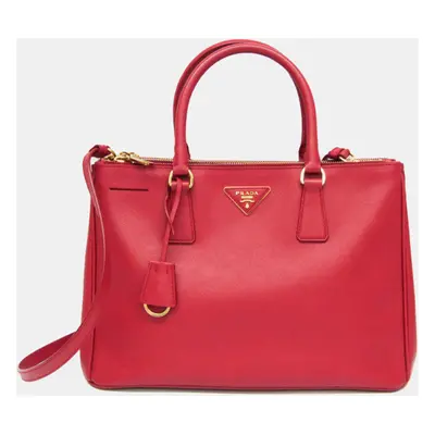 Prada Fuoco Saffiano Lux Leather Galleria Tote Bag