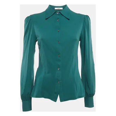 Prada Green Jersey Button Front Shirt