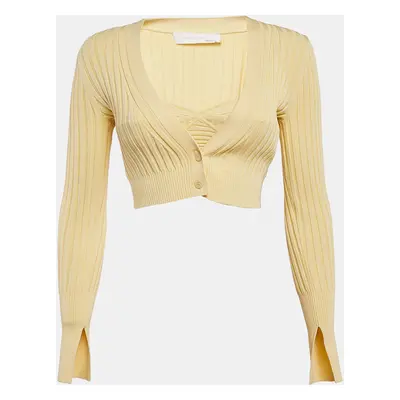 Jonathan Simkhai Yellow Rib Knit Cardigan and Top Set XS/S