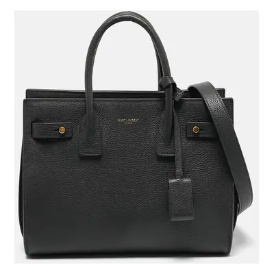 Saint Laurent Grey Leather Baby Classic Sac De Jour Tote