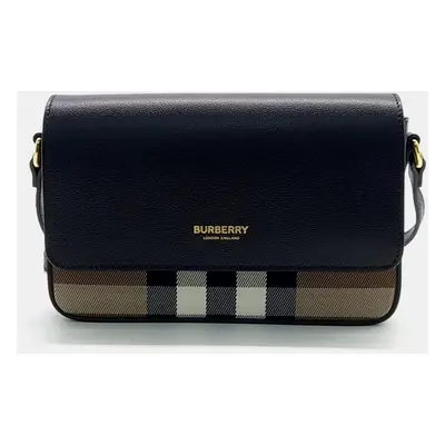 Burberry Black Canvas and Leather Hampshire Crossbody Bag