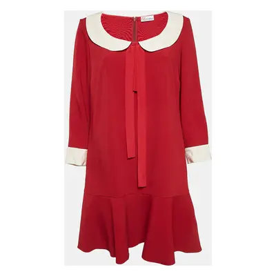 RED Valentino Red Crepe Flounce Mini Dress