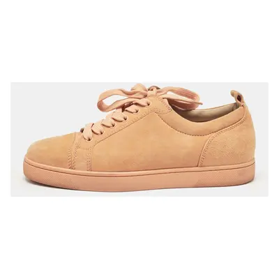 Christian Louboutin Orange Suede Louis Junior Low Top Sneakers Size