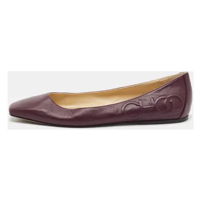 Jimmy Choo Burgundy Leather Ballet Flats Size