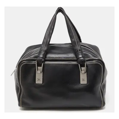 Chanel Black Leather CC Bowler Bag