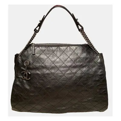 Chanel Black Leather Crave Tote Bag