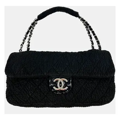 Chanel Black Cloquee Classic Flap