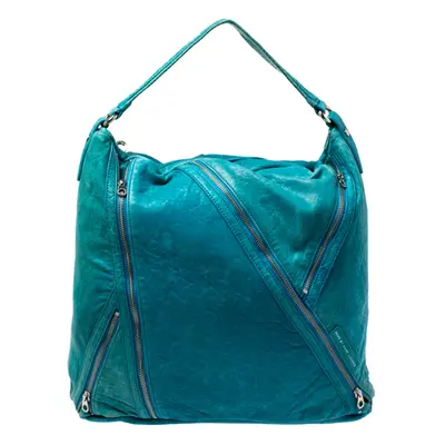 Marc by Marc Jacobs Blue Leather Leola Zip Hobo