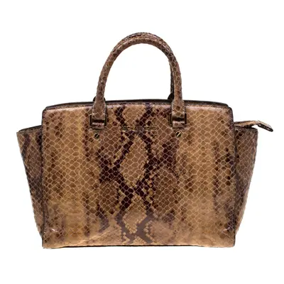 Michael Michael Kors Python Embossed Leather Selma Tote