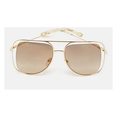 Chloe Gold Tone Gradient CE130S Poppy Oversized Sunglasses