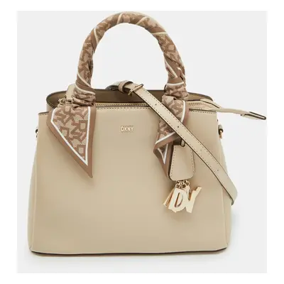 DKNY Beige Leather Paige Satchel