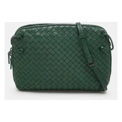 Bottega Veneta Green Intrecciato Leather Nodini Shoulder Bag