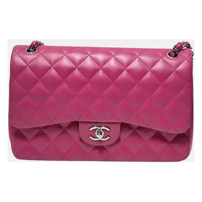 Chanel Pink Leather Jumbo Flap Shoulder Bag