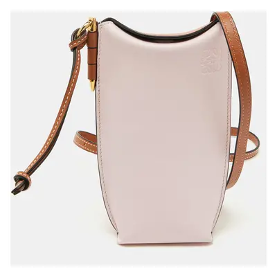 Loewe Rose Pink/Tan Leather Gate Pocket Bag