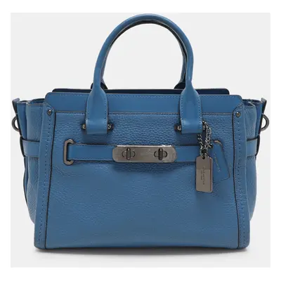 Coach Blue Leather Swagger Satchel