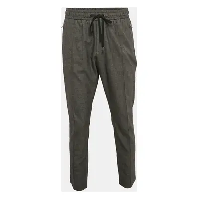 Dolce & Gabbana Grey Wool Blend Drawstring Trousers