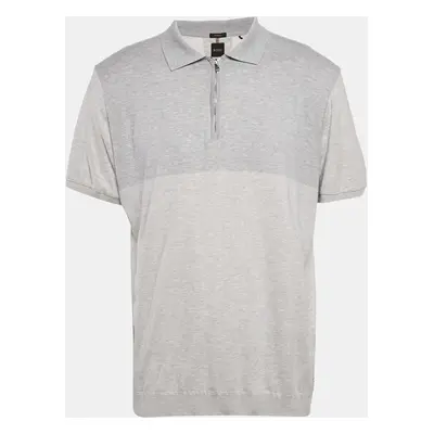 Boss By Hugo Boss Grey Jersey Zip-Up T-Shirt