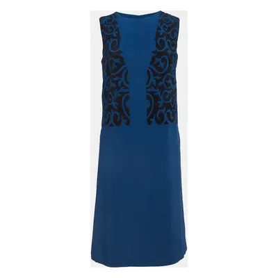 Etro Blue Embellished Sleeveless Shirt Dress