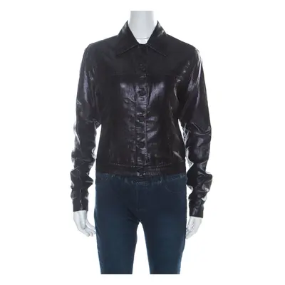 Gucci Black Lurex Knit Shiny Look Jacket