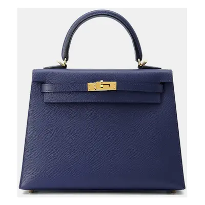 Hermes Blue Saphir Epsom Leather Kelly Sellier Bag