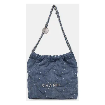 Chanel Blue Denim Chain Shoulder Bag