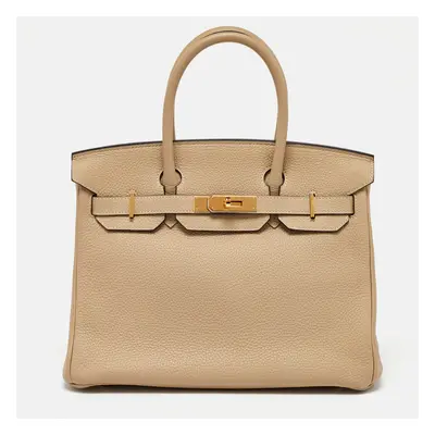 Hermes Trench Togo Leather Gold Finish Birkin Bag