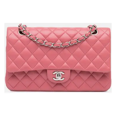 Chanel Pink Medium Classic Lambskin Double Flap