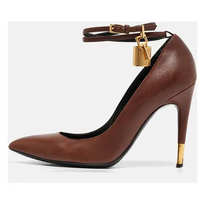 Tom Ford Brown Leather Padlock Pumps Size 37.5