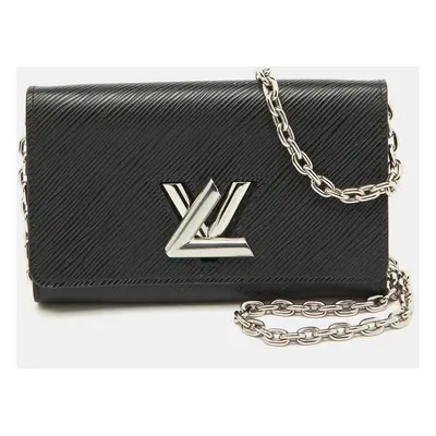 Louis Vuitton Black Epi Leather Twist Wallet on Chain