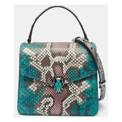 Bvlgari Multicolor Python Small Serpenti Forever Top Handle Bag