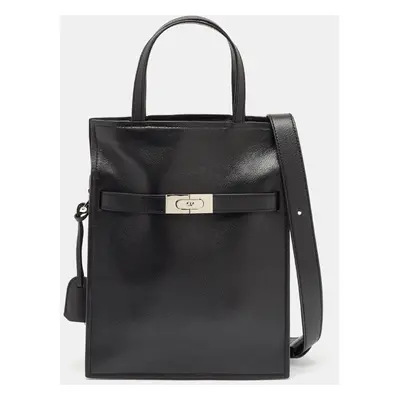 Tory Burch Black Leather Small Lee Radziwill Shopper Tote