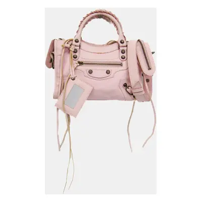 Balenciaga Classic Mini City Leather Light Pink Handbag