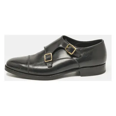 Tom Ford Black Leather Elkan Monk Strap Derby Size