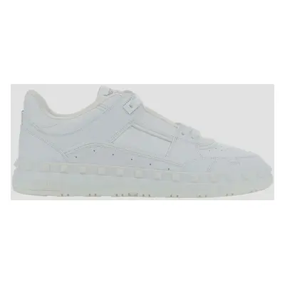 Valentino White Freedots Leather Low-top Sneakers IT