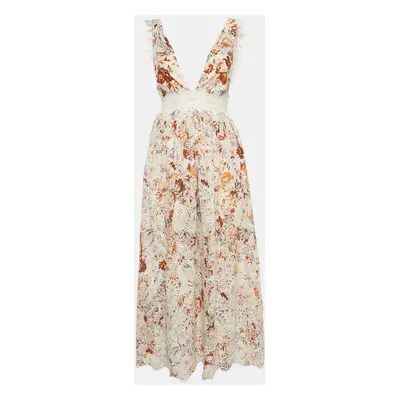 Zimmermann Multicolor Embroidered Cotton Lace Trimmed Midi Dress