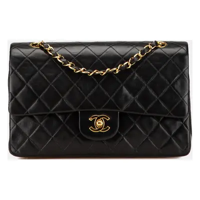 Chanel Black Lambskin Medium Classic Double Flap