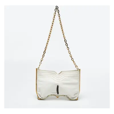 Jimmy Choo White/Black Leather Frame Chain Bag