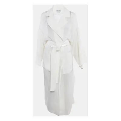 Loewe White Sheer Cambric Cotton Belted Jacket