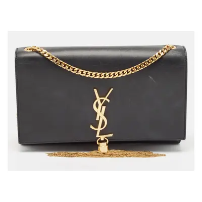 Saint Laurent Black Leather Kate Tassel Shoulder Bag