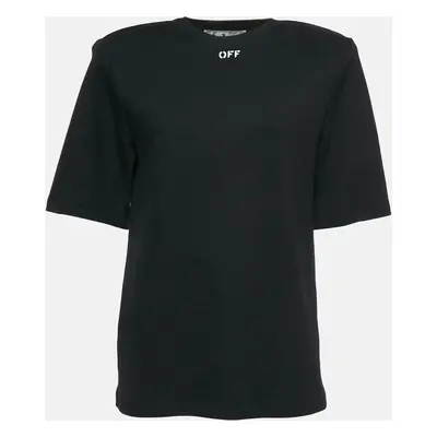 Off-White Black Off Print Cotton Crew Neck T-Shirt