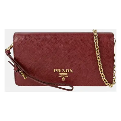 Prada Saffiano Leather Wallet with Chain