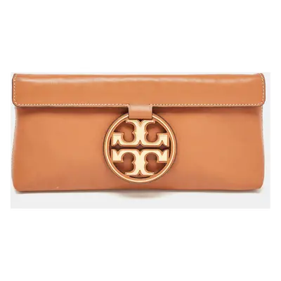 Tory Burch Brown Leather Miller Clutch