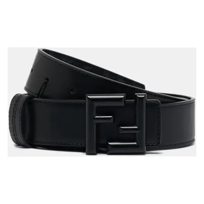 Fendi Black Zucca Coated Canvas and Leather FF Reversible Buckle Belt