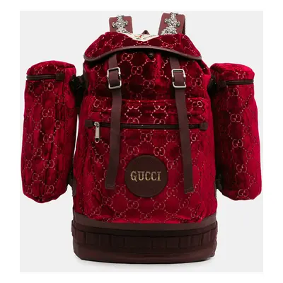 Gucci Red Large GG Velvet Heart Alpina Backpack