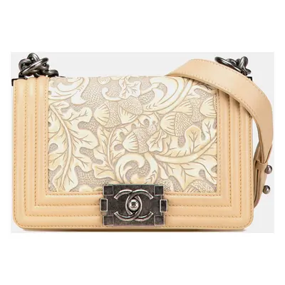 Chanel Beige Small Lambskin Cordoba Boy Flap