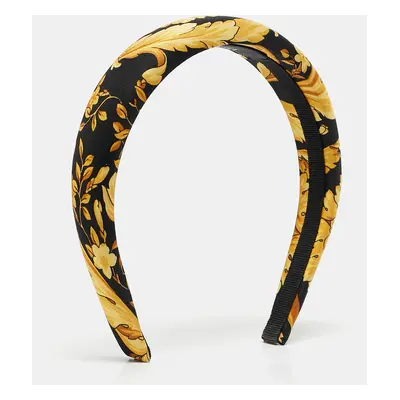 Versace Yellow/Black Baroque Print Silk Headband