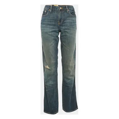 Polo Ralph Lauren Blue Distressed Denim Slim Jeans Waist 30"