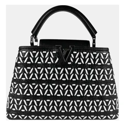 Louis Vuitton Capucines Bb Handbag Leather Black X White