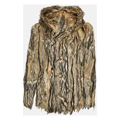 Gucci Brown Real Fur Hooded Coat