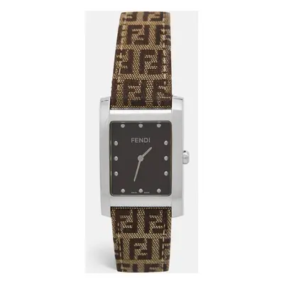 Fendi Brown Stainless Steel Canvas Classic